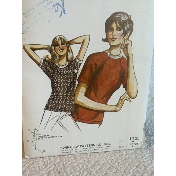Kwik Sew Misses T Shirt Sewing Pattern sz S M L XL 348 - uncut - Picture 3 of 10